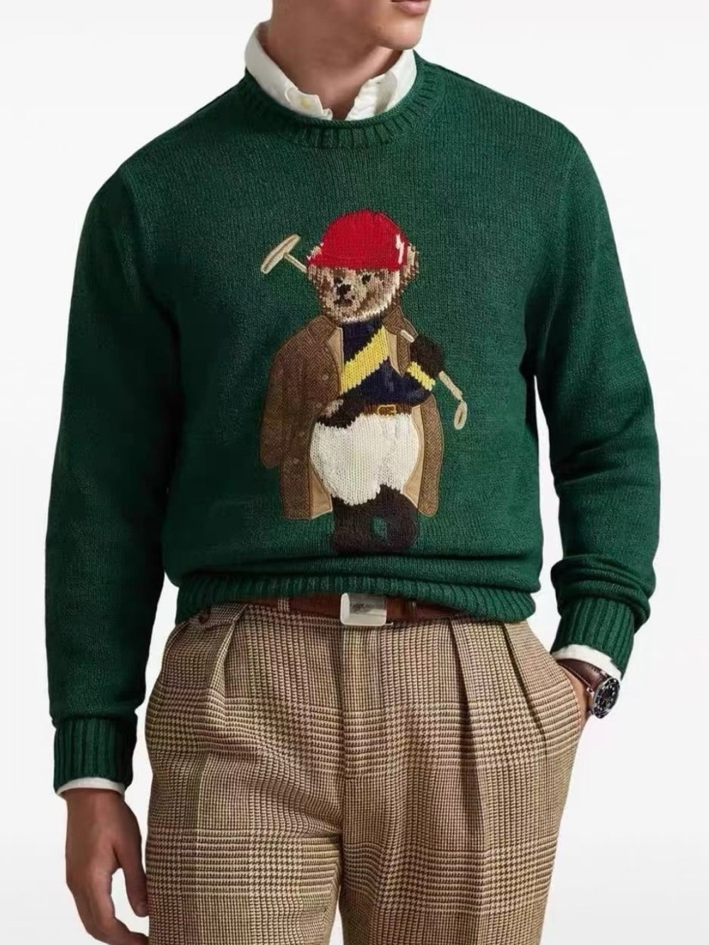 Ralph Lauren Polo Men's Green Knit Bear Rollneck Sweater